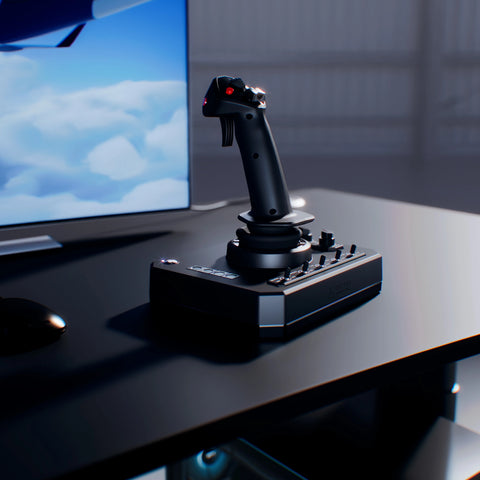 Ambidextrous joystick for flight simulator setup